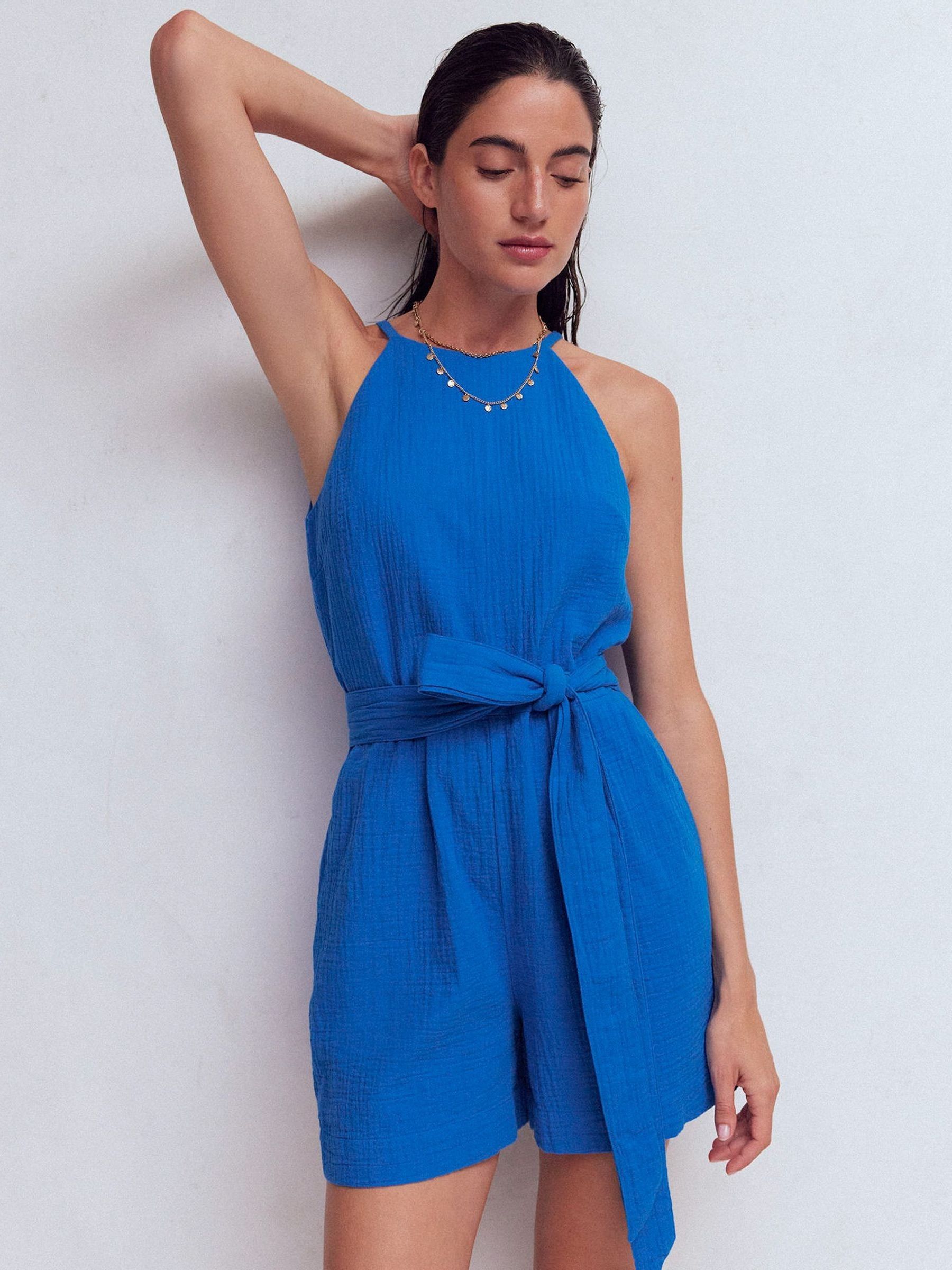 Boden Blue Rosa Double Cloth Playsuit - Image 1 of 5